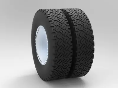 Double wheel 2 3D model