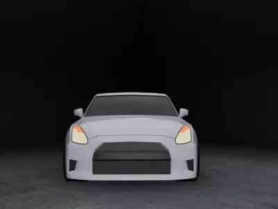 Stylized Nissan GTR 35 - Game Ready Low-poly 3D model