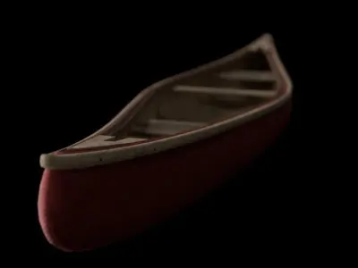 Canoe Boat For Game Object  VR - AR  Low-poly 3D model