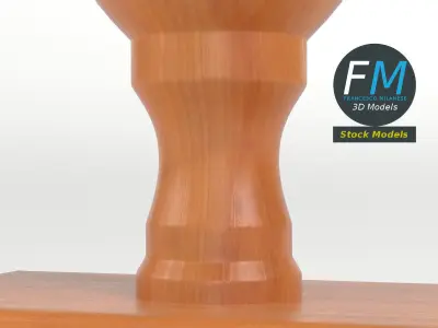 Wooden rubber stamp 3D model