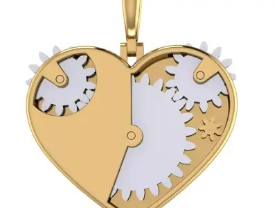 Kinetic Moving Gear Pendant 3D print model