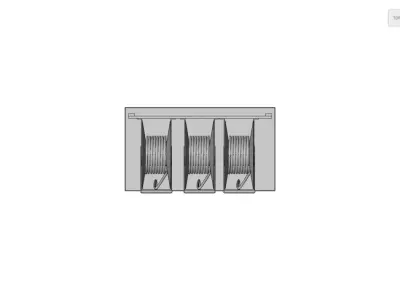 3-Reel Lubricant Dispensing Station - Lubricantera Industrial  3D model
