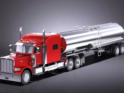 Peterbilt 389 Sleeper Cab Tanker 2017 VRAY 3D model