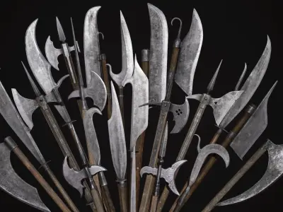 Medieval Weapon - Polearms II Low-poly 3D model