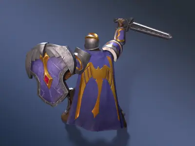 Footman warrior - Rigged Animated Low-poly 3D model