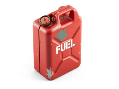 Worn Red Fuel Jerry Can Low-poly 3D model