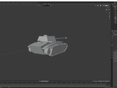 ARL-44 Low Poly tank Free 3D model
