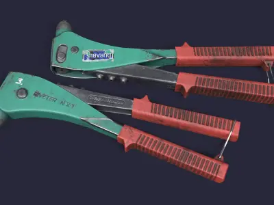 Riveter two pliers Low-poly 3D model