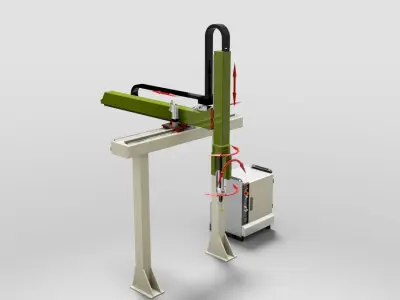 Hybrid Kinematics welding ROBOTS Free 3D model