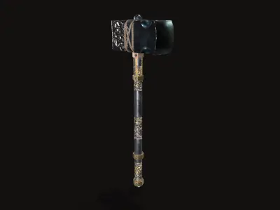 Fantasy War Hammer V02 Low-poly 3D model