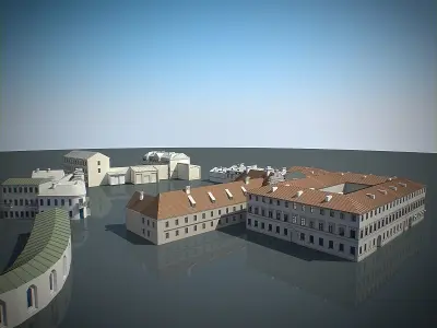 Old Town Buildings  Low-poly 3D model