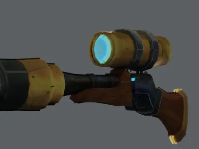 Shakabula gun with light Low-poly 3D model