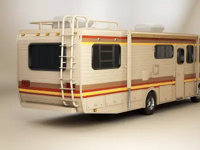 Classic Motorhome 1986 Low-poly 3D model
