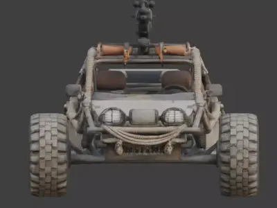 Wild West Military Sand Buggy 3D Model Low-poly 3D model