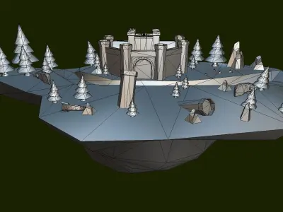 VIASS Island Medieval Low-poly 3D model