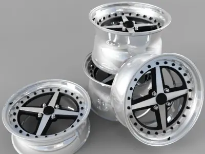 Set Wheels rims for motorcycles and scooters 3D model