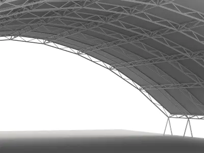 Airplane hangar Low-poly 3D model