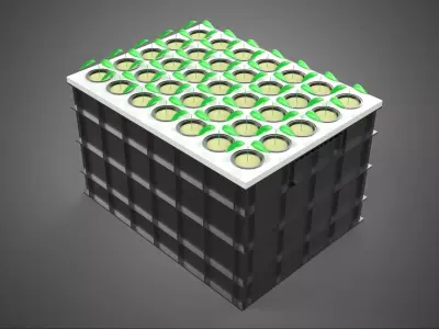 VERTICAL FARMING MODULE AEROPONIC HYDROPONIC PLANT TRAY GARDEN 3D model