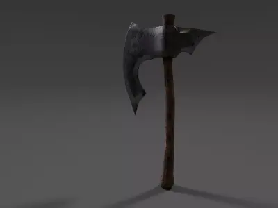 Battle axe Low-poly 3D model 30