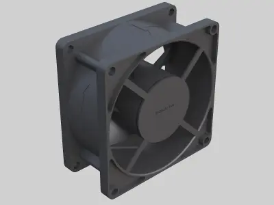 Square axial fan 3D model