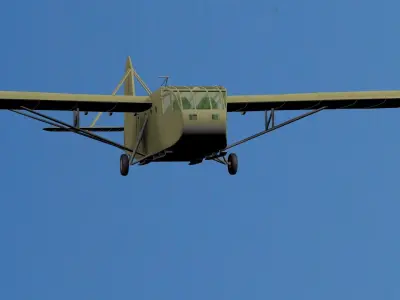 Plane military flying in sky 3D model