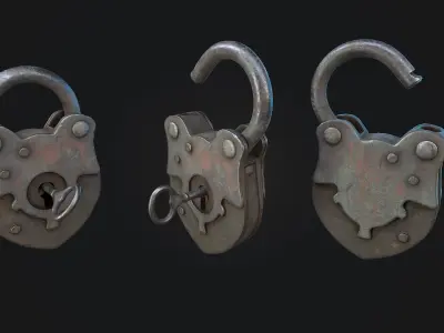 Padlock 1 Low-poly 3D model