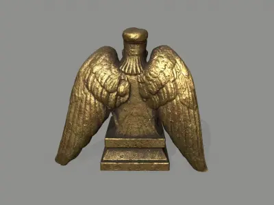 Angel egyptian statue with wings Low-poly 3D model