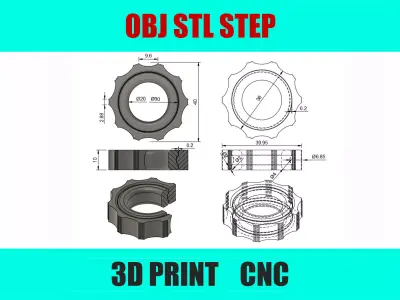 3D Model of a Spinner Ring     Unique Ring Design 3D print model