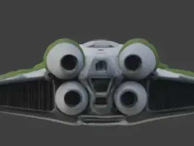 Realistic Overgrown Sci Fi Spaceship 3D Model Low-poly 3D model