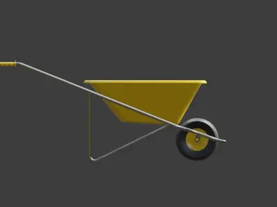 well made wheel barrow Low-poly 3D model