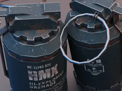 Grenade launcher Low-poly 3D model