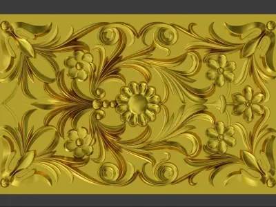 Wood Carving Traditional Bulgarian Art Rectangular 3D print model