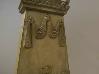 Scanned photorealistic old grave stone with inscriptions  Low-poly 3D model