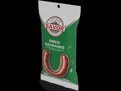 Dried sausages Dried Sausages Low-poly 3D model purchase