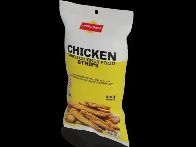 Dried meats Dried Chicken Strips Low-poly 3D model purchase