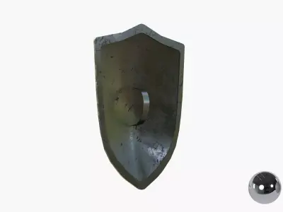 Medieval Warrior Knight Black Heater - Battle shield Low-poly 3D model