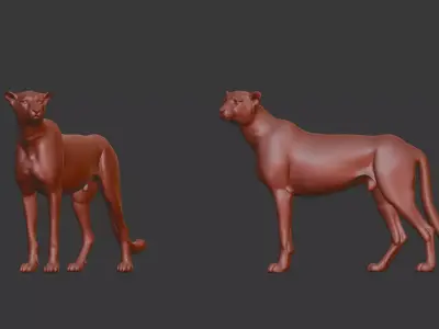 Cheetah Miniature Low-poly 3D model