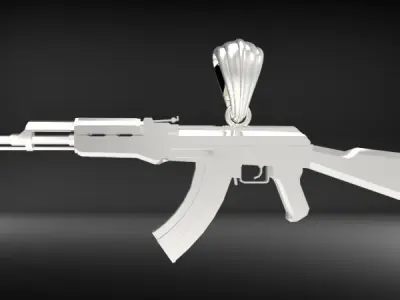 AK-47 Assault rifle pendant Necklace Jewelry Charm 3D print model