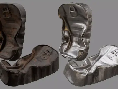 Crushed Fish Can 03 3D model