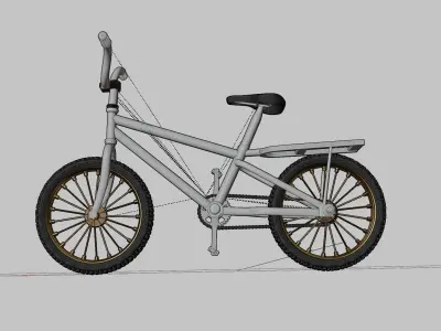 Vibrant Orange Bicycle 3D model