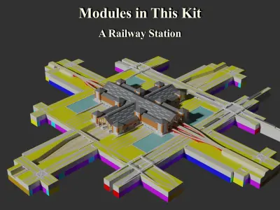 Building Blocks for Modern City Scenes - Kit 02 3D model