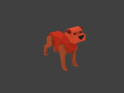 lowpoly of dog 3D model