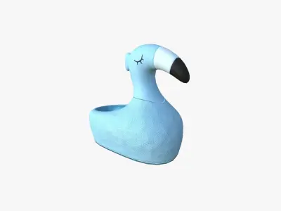 Slippers C02 Blue Flamingo - Costume Character Design Low-poly 3D model
