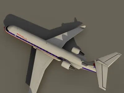 CRJ-700 American Eagle Low-poly 3D model