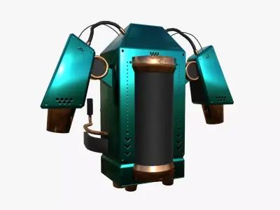 Jetpack G10 Blue Bronze - SciFi Character Design Low-poly 3D model