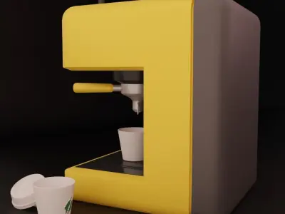 Stylized Coffee Machine Low-poly 3D model