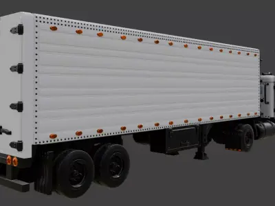 PETERBILT refrigerated semi-trailer 3D print model