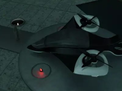 Futuristic  Aircraft - High-Poly Sci-Fi 3D Model 3D model