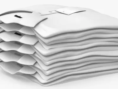 Folded Polo Shirt 6 Pile Color Variations(1) 3D model