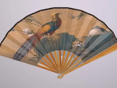 Folding fan Low-poly 3D model buy